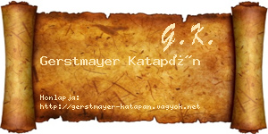 Gerstmayer Katapán névjegykártya